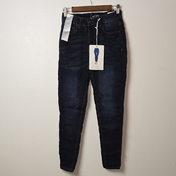 Blue Savvy Denim - Blue Savvy Dark Blue Skinny Jeans